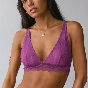 Urban Outfitters Out From Under Marie Semi-Sheer Lace Plunge Bralette